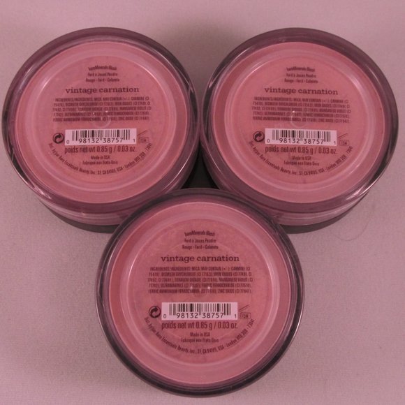 #NWT bareMinerals Vintage Carnation Loose Powder Blush 0.85g/0.03oz - Lot of 3 - Picture 1 of 2